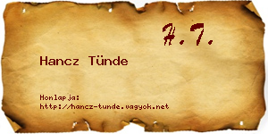 Hancz Tünde névjegykártya